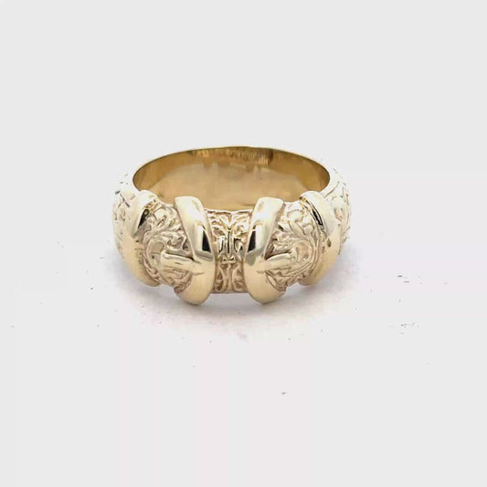 9ct yellow gold buckle ring size Y1/2 (sh25938l)