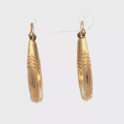 9ct yellow gold hoop earrings 1.6g (sh27278b)