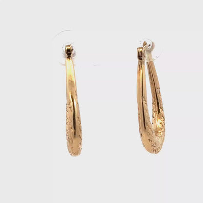 9ct yellow gold hoop earrings 1.5g (sh27280b)