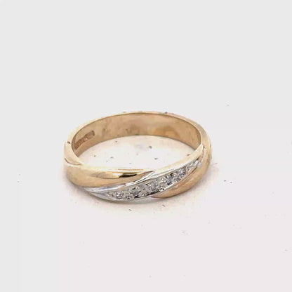 9ct yellow gold diamond ring size M (sh27666b)