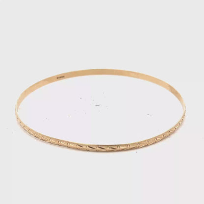 9ct yellow gold bangle 4.2g (sh25931l)