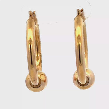 9ct yellow gold hoop earrings 3.9g (sh25181l)