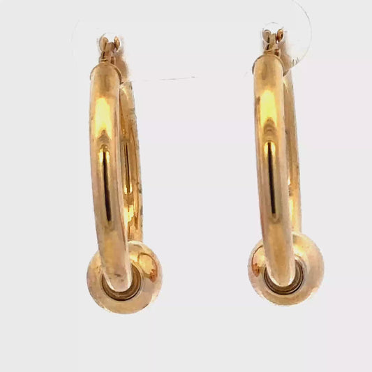 9ct yellow gold hoop earrings 3.9g (sh25181l)