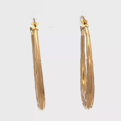 9ct yellow gold hoop earrings 1.3g (sh26919b)