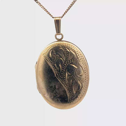 9ct yellow gold locket pendant 5.4g (sh26270b)
