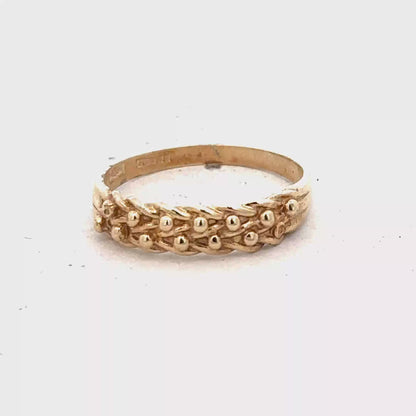 9ct yellow gold keeper ring size O (sh27800b)