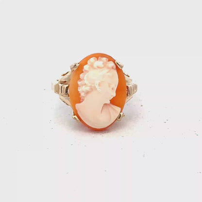 9ct yellow gold cameo ring size K (sh25924l)