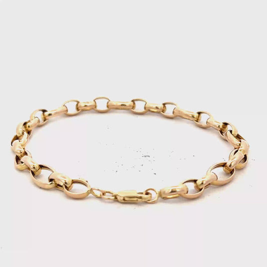 9ct yellow gold belcher bracelet 4.3g (sh25928l)