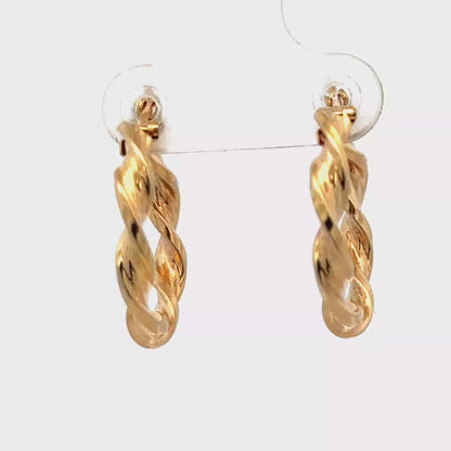 9ct yellow gold hoop earrings 1.8g (sh27508b)