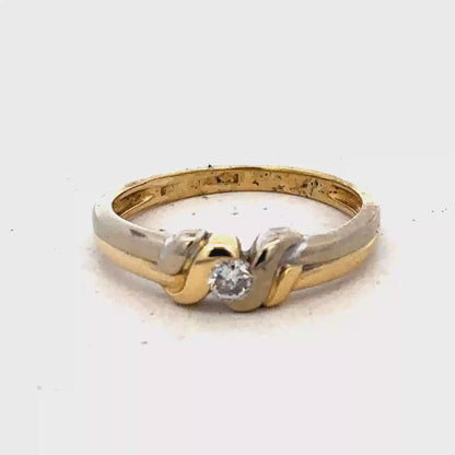 18ct yellow gold diamond ring size N1/2 (sh27472b)