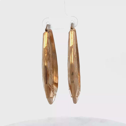 9ct yellow gold hoop earrings 9.1g (sh27745b)