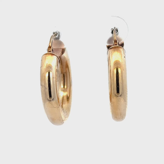 9ct yellow gold hoop earrings 3.9g (sh26497b)