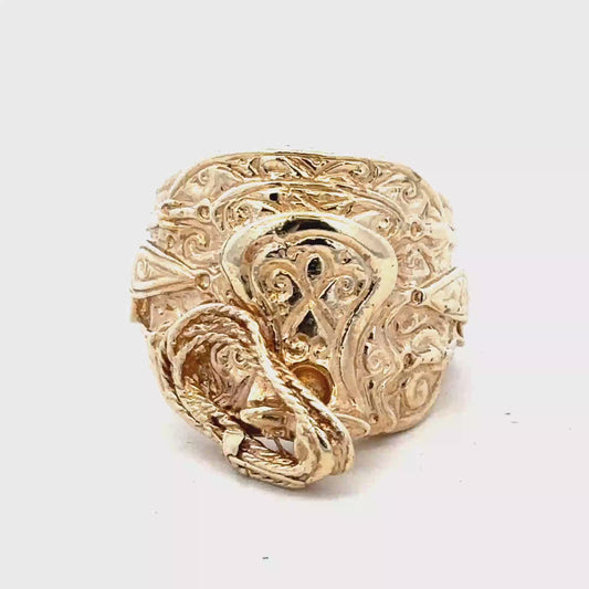 9ct yellow gold saddle ring   sh27885b