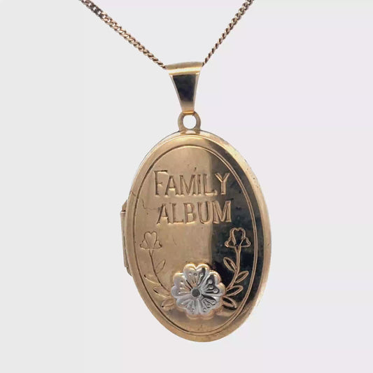 9ct yellow gold locket pendant 5.8g (sh24955l)