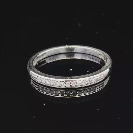 9ct white gold half eternity diamond ring size N (sh26714b)