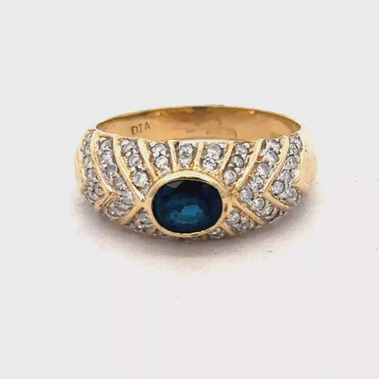 18ct yellow gold diamond ring size P (sh26995b)