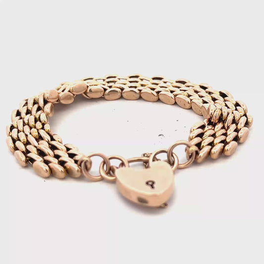 9ct yellow gold gate bracelet 17.6g (sh25874l)