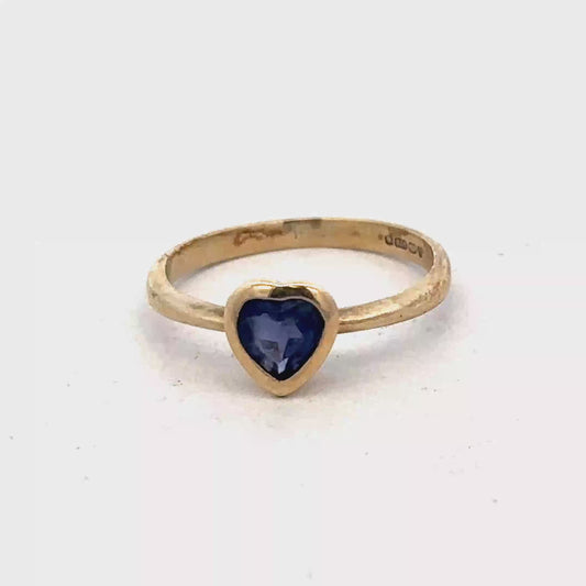 9ct yellow gold ring size J (sh26705b)