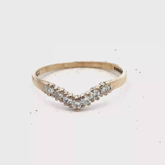 9ct yellow gold 25pts diamond ring size O1/2 (sh27954b)
