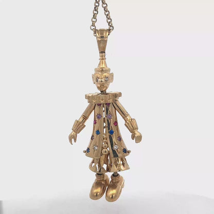 9ct yellow gold clown pendant 42.5g (sh27159b)