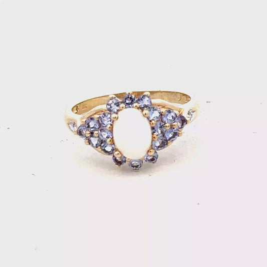 9ct yellow gold ring size P (sh28144b)
