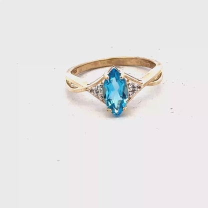 9ct yellow gold ring size N (sh28150b)
