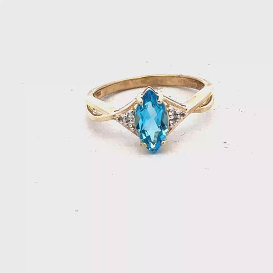 9ct yellow gold ring size N (sh28150b)