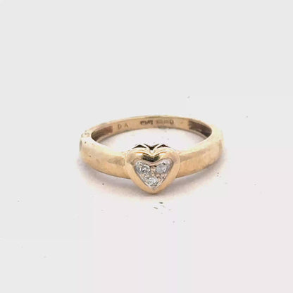 9ct yellow gold diamond ring size J1/2 (sh24280l)