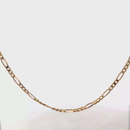 9ct yellow gold figaro chain 7.1g (sh26949b)