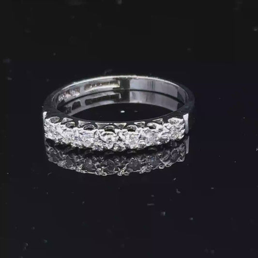 9ct white gold diamond ring size O (sh26722b)