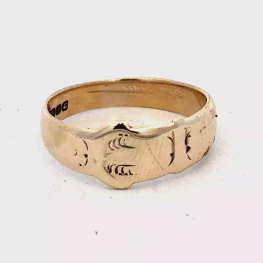 9ct yellow gold buckle ring size L1/2 (sh25458l)