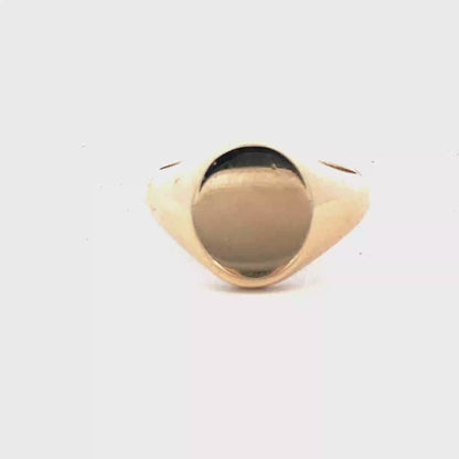 9ct yellow gold signet ring size S (sh27820b)
