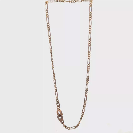 9ct yellow gold figaro bracelet 1g (sh26215b)