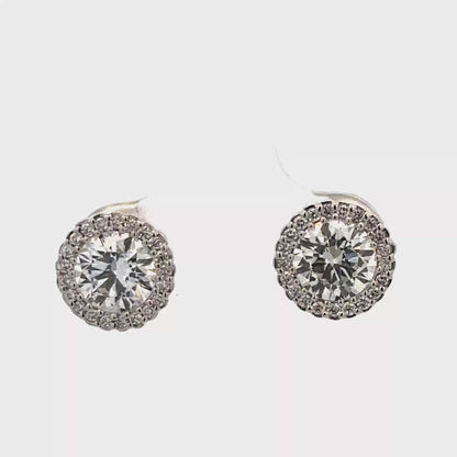 18ct white gold lab grown diamond stud earrings 3.3g (sh26029b)