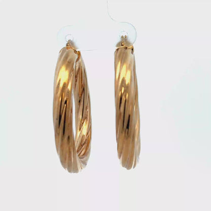 9ct yellow gold hoop earrings 7.2g (sh27747b)