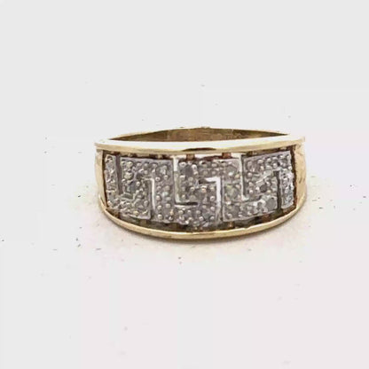9ct yellow gold diamond ring size O (sh27322b)