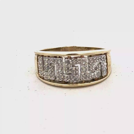 9ct yellow gold diamond ring size O (sh27322b)