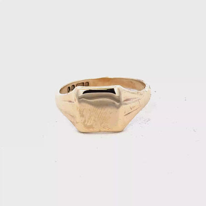 9ct yellow gold signet ring size X (sh27471b)