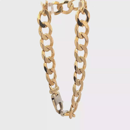 9ct yellow gold curb bracelet 18.9g (sh27976b)