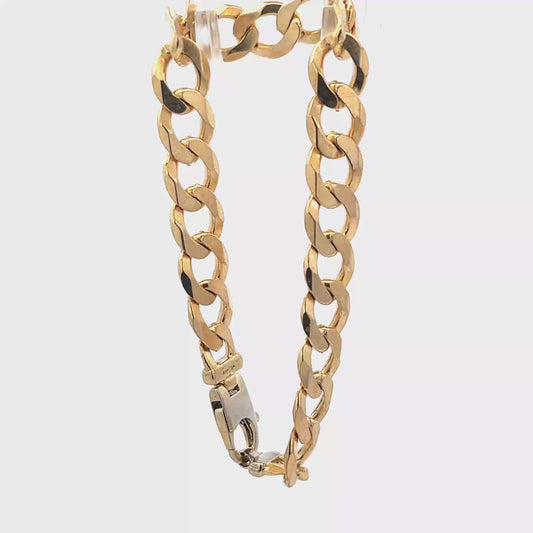 9ct yellow gold curb bracelet 18.9g (sh27976b)