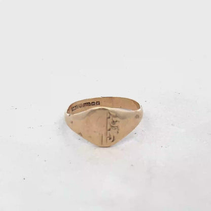 9ct yellow gold signet ring size M (sh25520l)