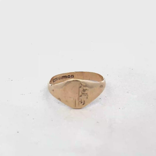 9ct yellow gold signet ring size M (sh25520l)