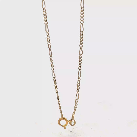 9ct yellow gold figaro bracelet 2g (sh27603b)