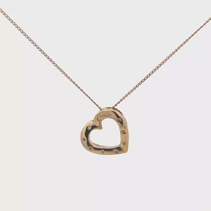 9ct yellow gold chain and diamond pendant 5.6g (sh27597b)