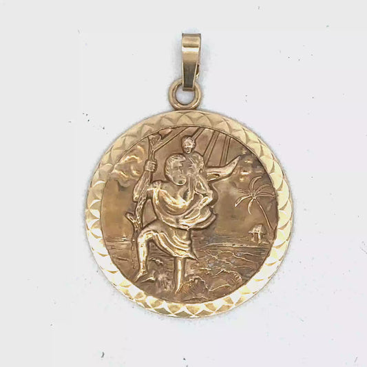9ct yellow gold St Christopher pendant sh26997b
