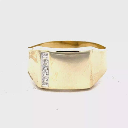 9ct yellow gold signet ring size X (sh28041b)