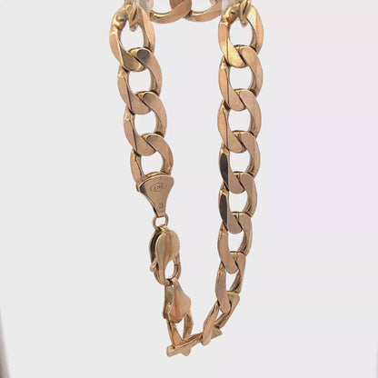 9ct yellow gold curb bracelet 32.9g (sh27357b)