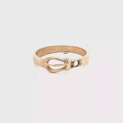 9ct yellow gold buckle ring size K (sh27607b)