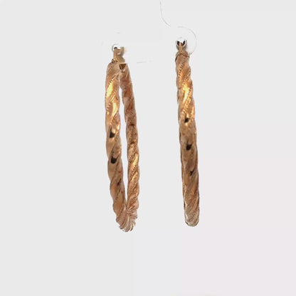 9ct yellow gold hoop earrings 3.9g (sh27751b)