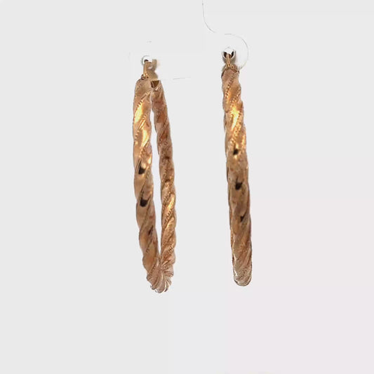 9ct yellow gold hoop earrings 3.9g (sh27751b)